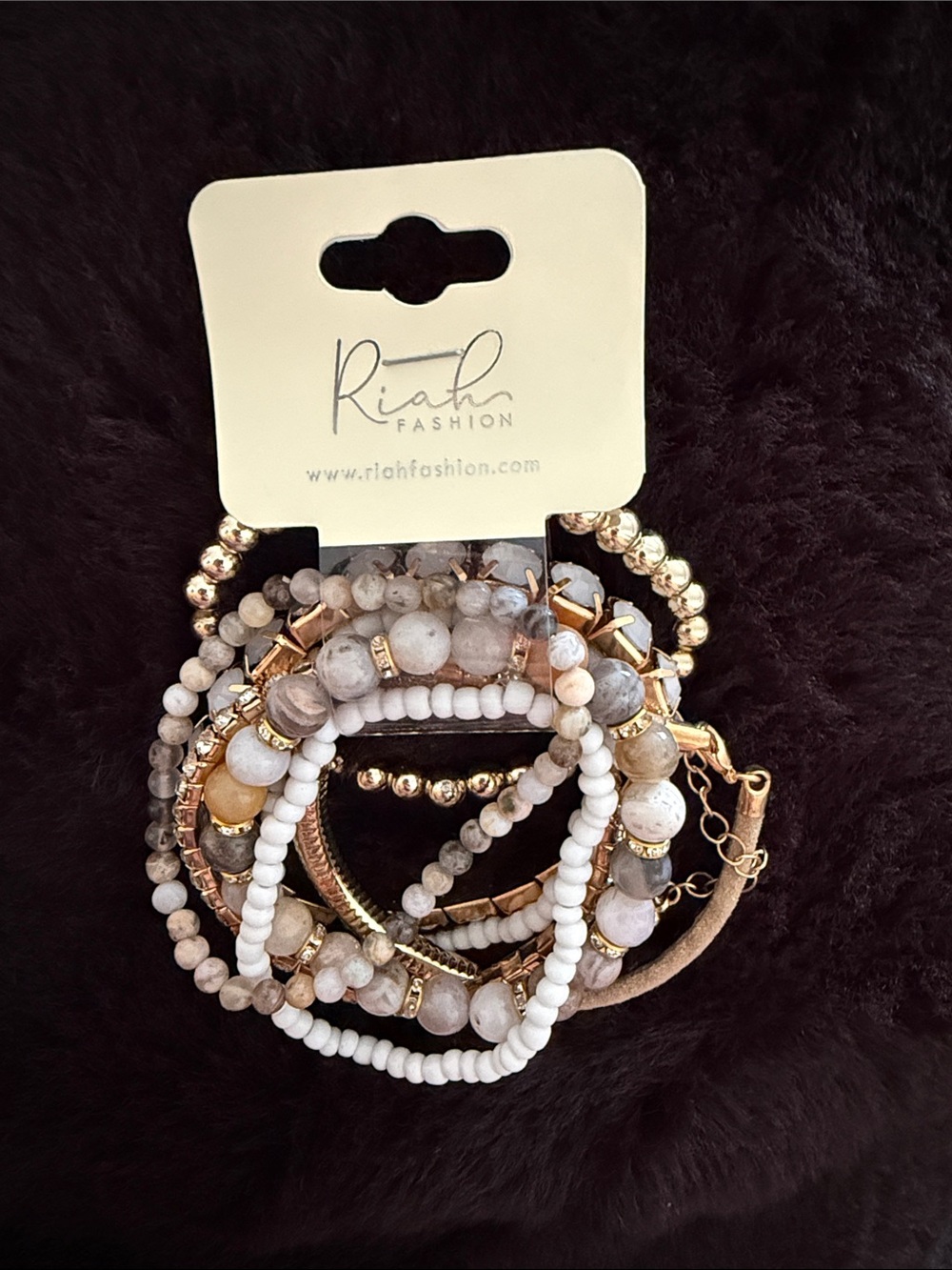 Neutral Beaded Mixed Bracelet Set